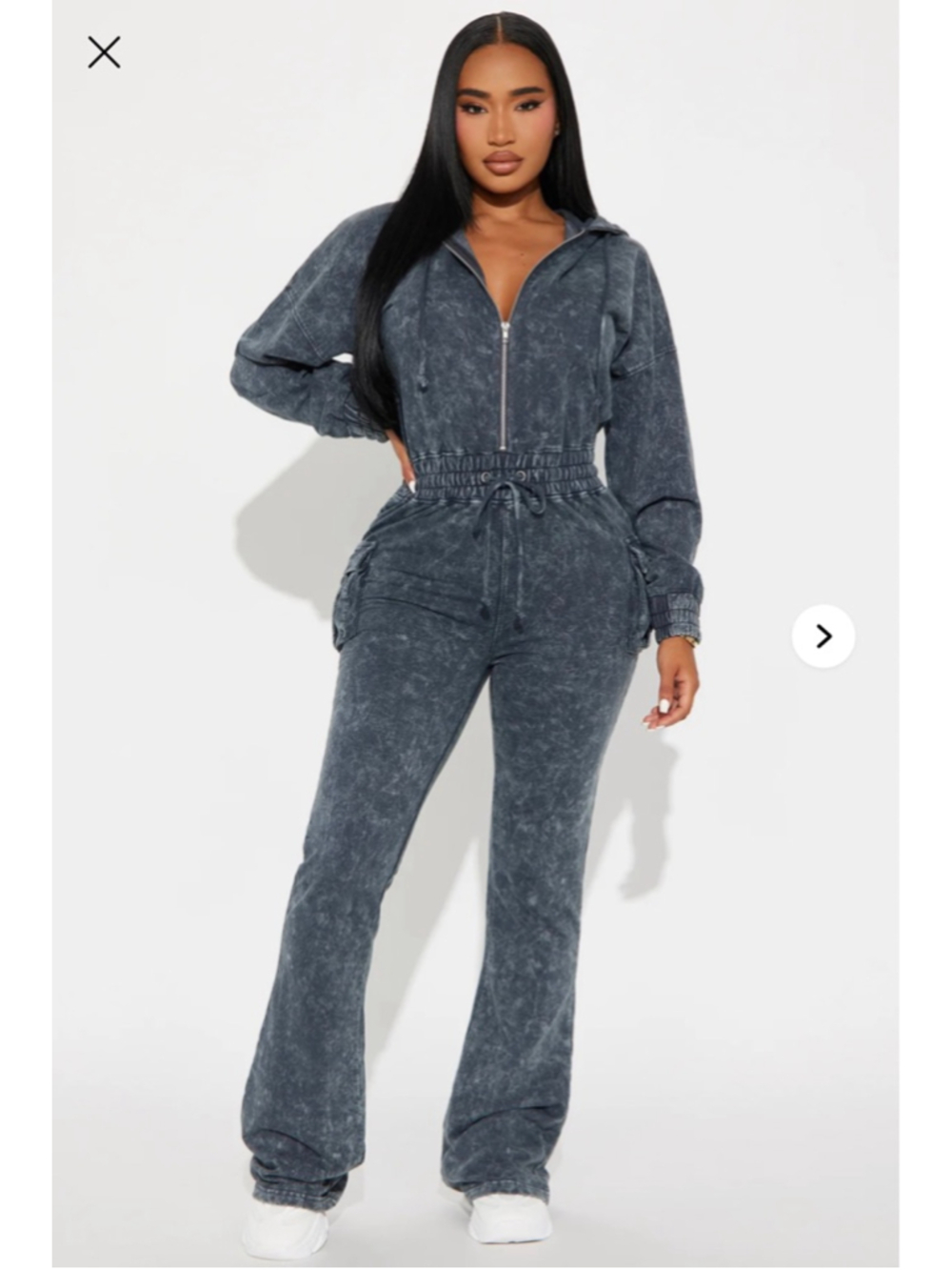 Women's Fashion Nova Found my Peace Navy Washed Jumpsuit Size Small - Picture 1 of 11